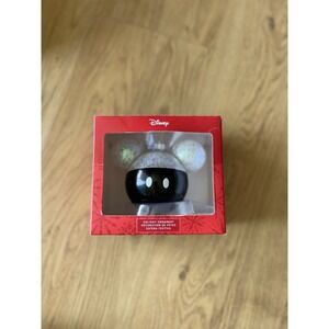 Hallmark Disney Mickey Mouse‎ Glass Ornament Large Ears & Head  Black